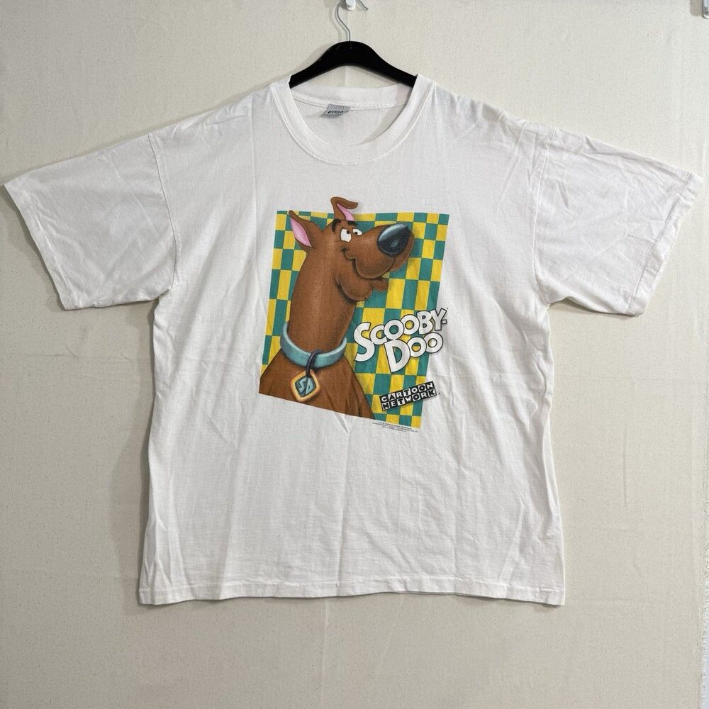 Vintage 1996 John Doe Scooby Doo White Cartoon Network Tee Shirt Size XL